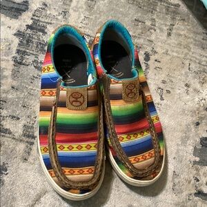 Hooey Red and Blue Flats Comfortable Slip-On Loafers